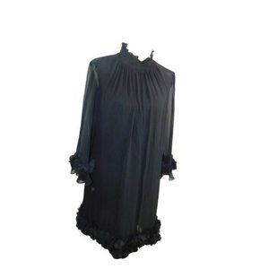 Alex Marie Size 14 Black Ruffle Accented Evening Formal Dressy Dress